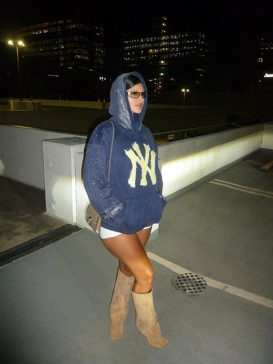 NY Rhinestone Hoodie